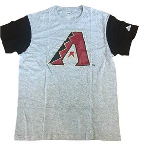 MLB Arizona Diamondbacks T Shirt Coors Logo Large Grey w/ Black Sleeves Baseball
